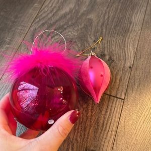Two Pink Ornaments